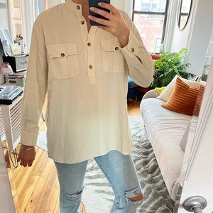 Zara Corduroy Cream Over Shirt